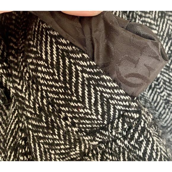 VTG 90s GUESS LA 1981 Wool Blend Double-Breasted Lined Tweed Peacoat WMNS SZ SM - Picture 11 of 16